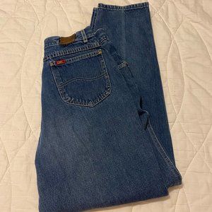 Vintage Lee Dark Blue Wash Ultra-High Rise Mom Jeans